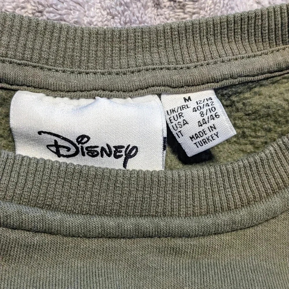 Walt Disney Oversized Boxy Crop‎ Sweatshirt Green Sz.M Cute Soft - Picture 6 of 6